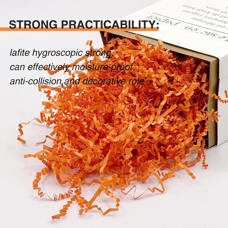 Corlcol 1LB Crinkle Cut Paper Shred Filler for Gift Box Bag and Basket On Halloween(Orange) - Image 4